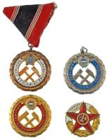 1957. "Bányász Szolgálati Érdemérem" arany, ezüst és bronz fokozata bronz kitüntetés (3xklf) az arany és az ezüst fokozat műgyantás, az arany fokozat fül és mellszalag nélkül, az ezüst fokozat mellszalag nélkül, a bronz fokozat zománcozott és mellszalaggal + "Bányászat Kiváló Dolgozója" műgyantás, aranyozott kitüntető jelvény T:AU-VF