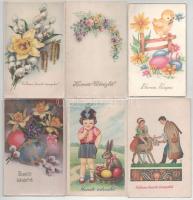 10 db RÉGI húsvéti üdvözlőlap, vegyes minőségben / 9 pre-1945 Easter greeting art postcards in mixed quality