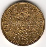 D. Reich/Poroszország 1904 20M 7,965g  arany II. Wilhelm T:3+ aranyáron !