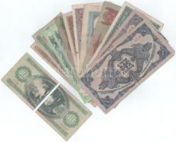 Vegyes, 12db-os Forint és Pengő bankjegytétel, közte 1db kettészakadt + Románia 1944. 5000L T:F-Pr