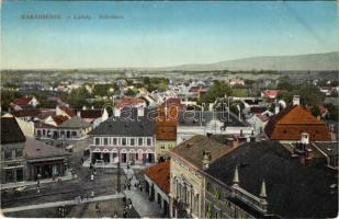 Karánsebes, Caransebes; látkép, gyógyszertár, üzletek. W.L. Bp. 1466. 1911-14. / general view, pharmacy, shops (kopott sarkak / worn corners)