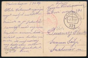 1917 Tábori posta képeslap / Field postcard "K.u.K. FELDPOSTAMT 371"