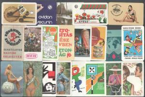 1970-1979 Vegyes kártyanaptár tétel, 21 db