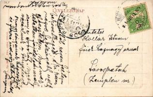 1911 Kézdivásárhely, Targu Secuiesc; Fő tér, Városi Vigadó szálloda, piac, Szabó János üzlete. W.L. ...