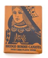 Römikártya, francia kártya, 2 pakli, sérült tokban