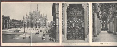 4 db régi olasz városképes leporelló: Ricordo di Milano, Venezia, Pompei, Roma. Változó állapotban