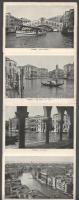 4 db régi olasz városképes leporelló: Ricordo di Milano, Venezia, Pompei, Roma. Változó állapotban