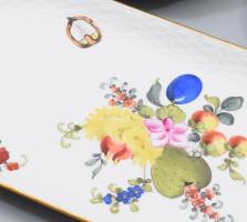 Herendi Bouquet de Fruits (BRF) mintás szendvicses készlet. Jelzett, hibátlan, tálca 37x16 cm, tálak...