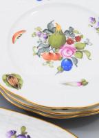 Herendi Bouquet de Fruits (BRF) mintás szendvicses készlet. Jelzett, hibátlan, tálca 37x16 cm, tálak...