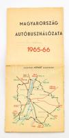 Magyarország autóbuszhálózata 1965-66, 1970-71, 1971-72, 1972-73. 4 db nagyméretű térkép, 66x68 cm k...