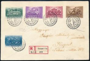 1936 Budavár sor helyi ajánlott FDC-n / Mi 538-542 on registered FDC