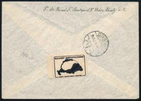 1942 Katona sor ajánlott levélen, levélzáróval / Mi 682-686 on registered cover, with label