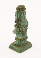 Azték stílusú zúzalék szobor asztaldísz, m: 14,5 cm