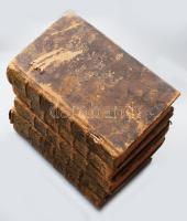 Machiavelli, Niccoló (1469-1527): Oeuvres de Machiavel. I-V. Tome Prémier: Discours Politiques de Nicolas Machiavel sur La I. Décade de Tite-Live. Livre Prémier - Livre Second.; Tome Second: Discours Politiques de Nicolas Machiavel sur La I. Décade de Tite-Live. Livre Prémier - Livre Troisieme.; Tome Troisieme: Art de la Guerre.; Tome Quatrieme: Livres de l'Histoire de Florence I-IV.; Tome Cinquieme: Livres de l'Histoire de Florence V-VIII.; La Haie, 1743- Aux Dépens de la Compagnie, 4+XVI+584 p.; 4+429+1 p.; 4+XXII+2+374 p.+7 t.; 4+XXXII+446 p.; 4+480 p. Francia nyelven. Nouvelle edition. VI. kötetben teljes! Korabeli aranyozott gerincű egészbőr-kötések, kopott borítókkal, a borítón és a gerinceken néhány kisebb sérüléssel, a címlapokon bejegyzésekkel és bélyegzésekkel.