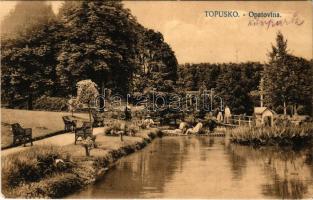 1916 Topuszka, Topusko; Opatovina / park, csónakázók / park, boat (EK)