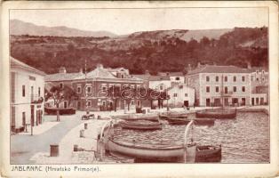 1918 Jablanac, Hrvatsko Primorje; kikötő / port + "Kgl. Stationskommando Jablanac" (kopott sarkak / worn corners)