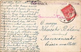 1918 Jablanac, Hrvatsko Primorje; kikötő / port + "Kgl. Stationskommando Jablanac" (kopott...