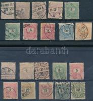 1899 10 db számvízjeles és 10 db csillag vízjeles bélyeg jobbakkal, vegyes minőség