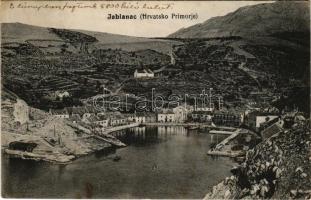 1918 Jablanac, Hrvatsko Primorje; kikötő, látkép. Ivan Rechnitzer / port, general view + "K.u.k. Kriegsfischereikompagnie Nr. 1. Zug Jablanac" (fl)
