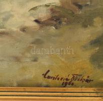 Curilovics Ottokár (1908-1961): Pécsvárad vára, 1960. Olaj, vászon, jelzett, hátoldalán a Magyar Kép...