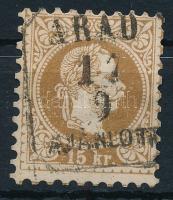 1867 15kr "ARAD / AJÁNLOTT" (Gudlin 100 p)