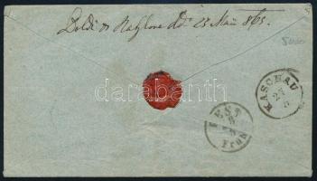 1865 15kr levélen / on cover "BARTFELD" - Pest