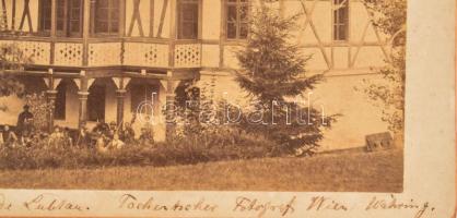 cca 1900 Lublófüred (Bad Lublau/Ľubovnianske Kúpele,Kúpele Lubovna) fürdőház fotója, fotó kartonon, ...