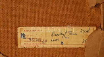 Darabont Tamás (1930-): Csűr, 1973 körül. Olaj, farost, jelzett. Hátoldalán Képcsarnok Vállalat címk...