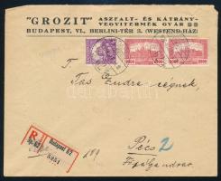 1926 Ajánlott levél 4000K és 4f vegyes bérmentesítéssel / Cover with mixed franking