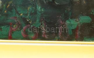 Bőhm (Böhm) Lipót "Poldi" (1916-1995): Piros virág, 1975 körül. Olaj, farost, jelzett. Hát...