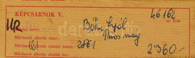 Bőhm (Böhm) Lipót "Poldi" (1916-1995): Piros virág, 1975 körül. Olaj, farost, jelzett. Hát...