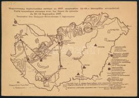 1937 Légi képeslap Sporthét levélzáróval és alkalmi bélyegzéssel / Airmail postcard with label