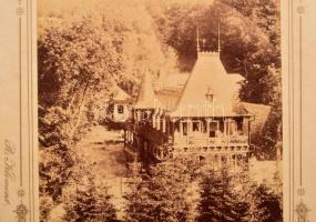cca 1900 Előpatak (Valcele), Dr.Otrobán Nándor főorvos Zóna villájának a fotója, fotó kartonon, Robe...