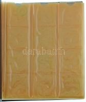 Használt állapotú berakóalbum 10db műanyag berakólappal (5db teljes, 5db hiányos) közepes méretű érm...
