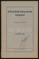 Eisenberg Béla: A Krónikák könyvének targuma. Bölcsészdoktori értekezés. Bp., 1937, Gewürcz. Kiadói papírkötés, kopottas állapotban.