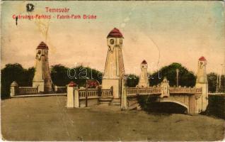1918 Temesvár, Timisoara; Gyárváros, Park híd. Gerő kiadása / Fabrik, Park Brücke / park, bridge (fa)