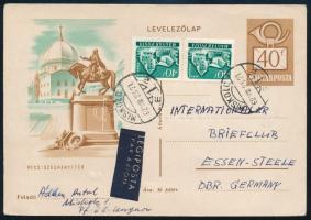 1962 Légi levelezőlap Németországba / Airmail postcard to Germany
