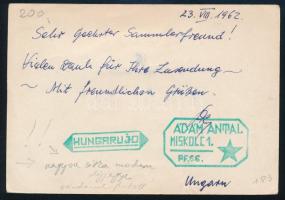 1962 Légi levelezőlap Németországba / Airmail postcard to Germany