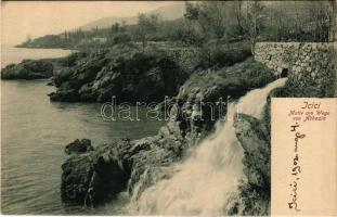 Icici (Abbazia, Opatija), Motiv am Wege von Abbazia. Fr. Reincke / tengerpart / seashore (EB)