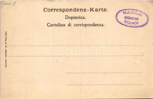 Icici (Abbazia, Opatija), Motiv am Wege von Abbazia. Fr. Reincke / tengerpart / seashore (EB)