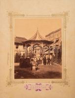 cca 1900 Előpatak (Valcele), Főkút fotója a háttérben villákkal, fotó kartonon, Robert Kelement előpataki műterméből, kissé foltos kartonnal, 22x16 cm