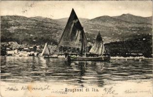 1903 Ika, Ica (Abbazia, Opatija); Bragozzi / vitorlás hajó. Divald Károly 304. sz. / sailing boat (Rb)