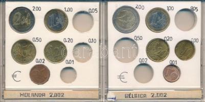 Belgium 2001-2002. 1c-2E (5x) hiányos forgalmi összeállítás + Hollandia 2002. 1c-2E (5x) hiányos forgalmi összeállítás T:AU,XF patina Belgium 2001-2002. 1 Cent - 2 Euro (5x) incomplete coin set + Netherlands 2002. 1 Cent - 2 Euro (5x) incomplete coin set C:AU,XF patina