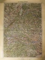 cca 1920 Kolozsvár (Klausenburg, Cluj) és környékének térképe, 1 : 200.000, M. Kir. Állami Térképészet, kisebb lapszéli sérülésekkel, feltekerve, 63x47 cm