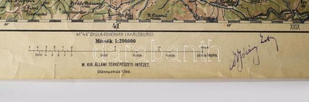 cca 1920 Kolozsvár (Klausenburg, Cluj) és környékének térképe, 1 : 200.000, M. Kir. Állami Térképész...