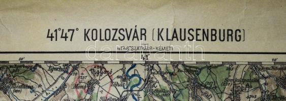 cca 1920 Kolozsvár (Klausenburg, Cluj) és környékének térképe, 1 : 200.000, M. Kir. Állami Térképész...
