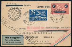 1923 Légi levelezőlap Budapestre / Airmail postcard to Hungary