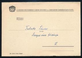 1940 Szeged, meghívó a szegedi kegyesrendi városi Dugonics A. Gimnázium cserkészcsapata által rendez...