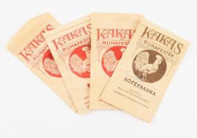 cca 1920-1930 4 darab Kakas ruhafesték tasak, 14x8 cm