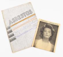 2 darab régi árjegyzék, Pátria lemezen, Asbestos termékek